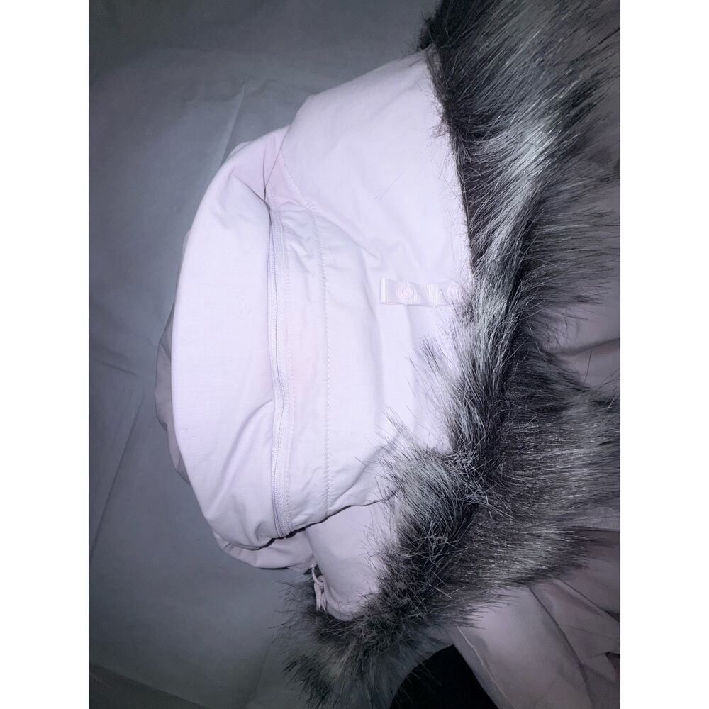 THE NORTH FACE Sz XL 550 Down Arctic Parka Lavender Fur Hooded Jacket Coat - Picture 10 of 15